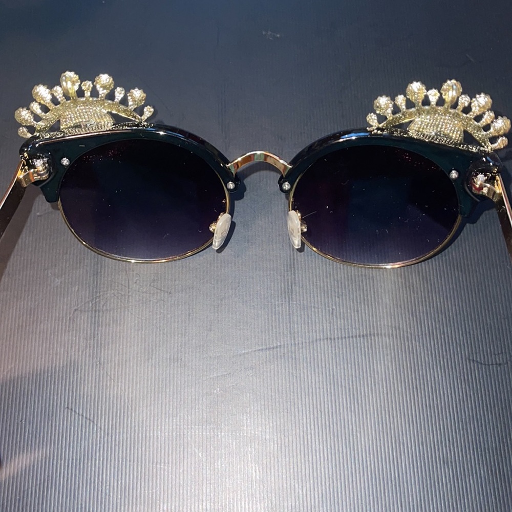Swarovski rhinestones custom sunglasses Embellished eyeball eye fancy - Picture 7 of 8